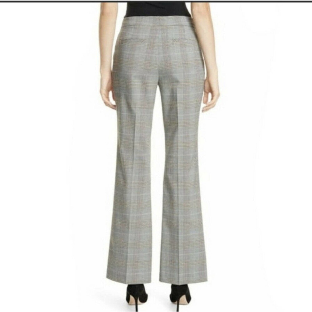 Lewit Grey Tan Glen Plaid Bootcut Trouser Career Pant Wool Blend Size 4 ab26 - Picture 2 of 6